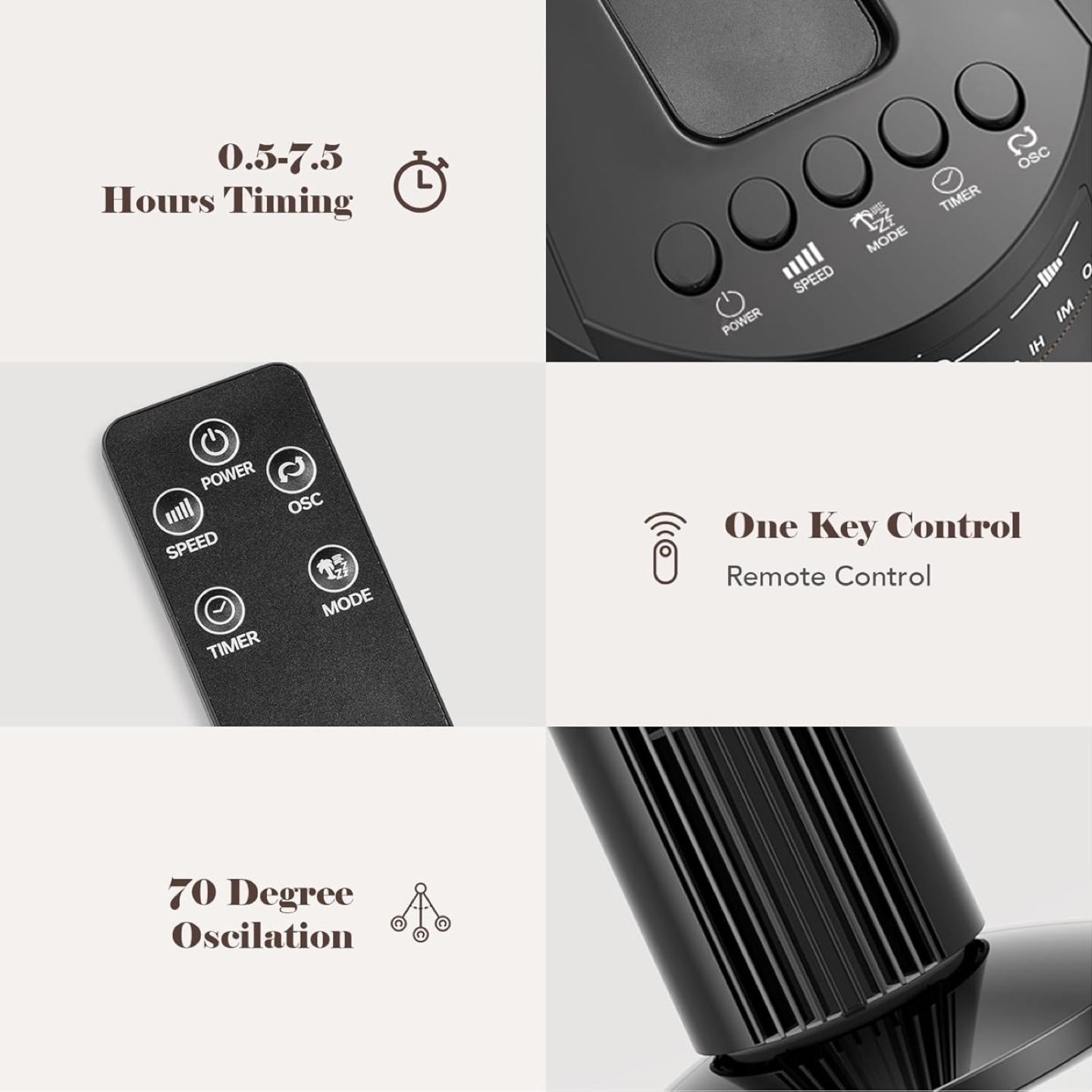 Summer is here!! Black Oscillating Tower Fan with Remote - photo 3