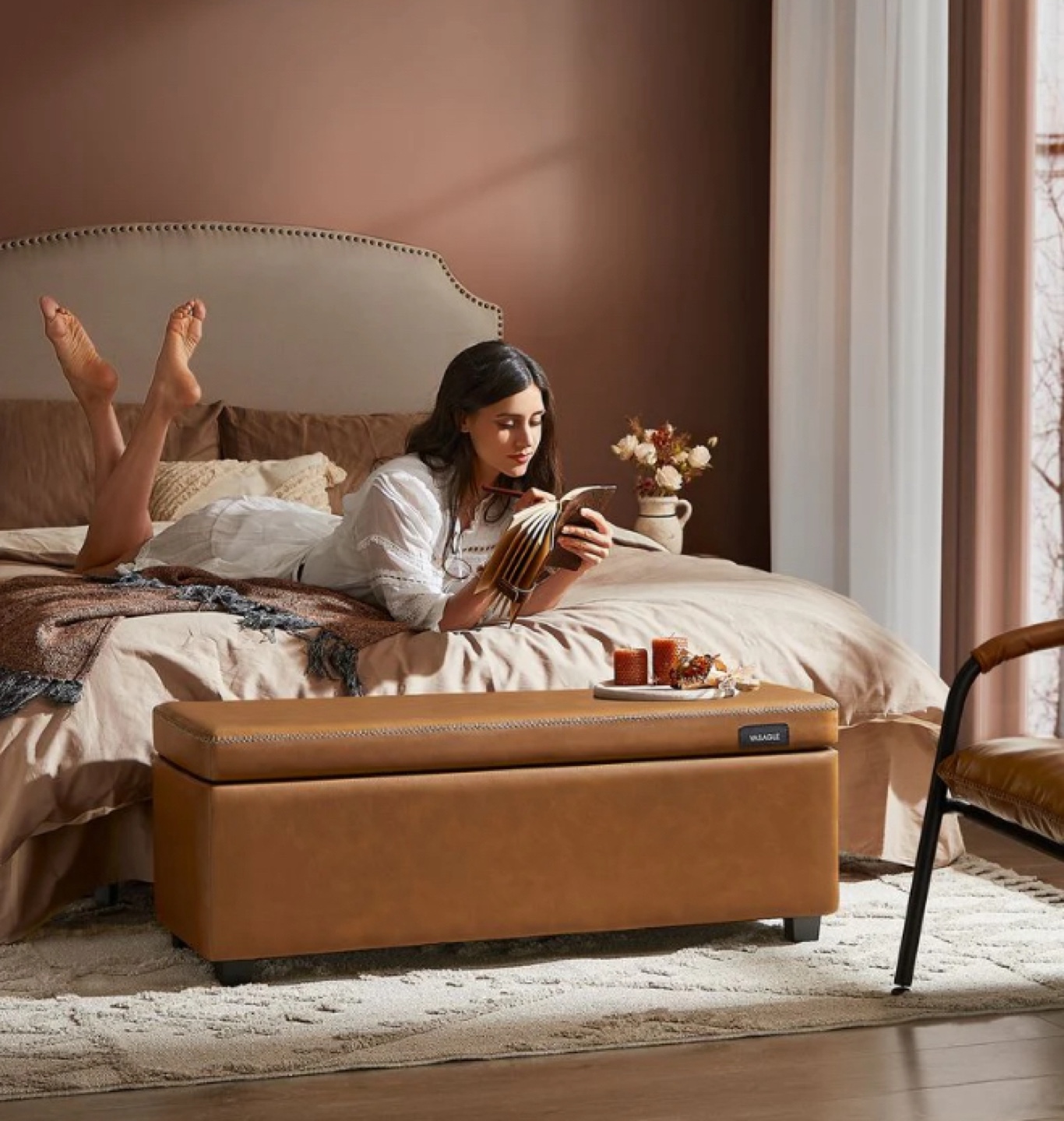 Leather Storage Ottoman Bench - photo 3