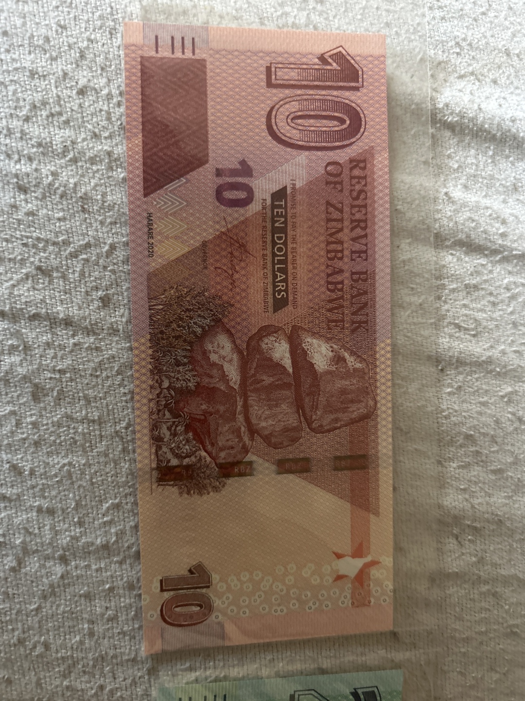 Zimbabwe Uncirculated Banknotes - $10 & $20 - photo 2