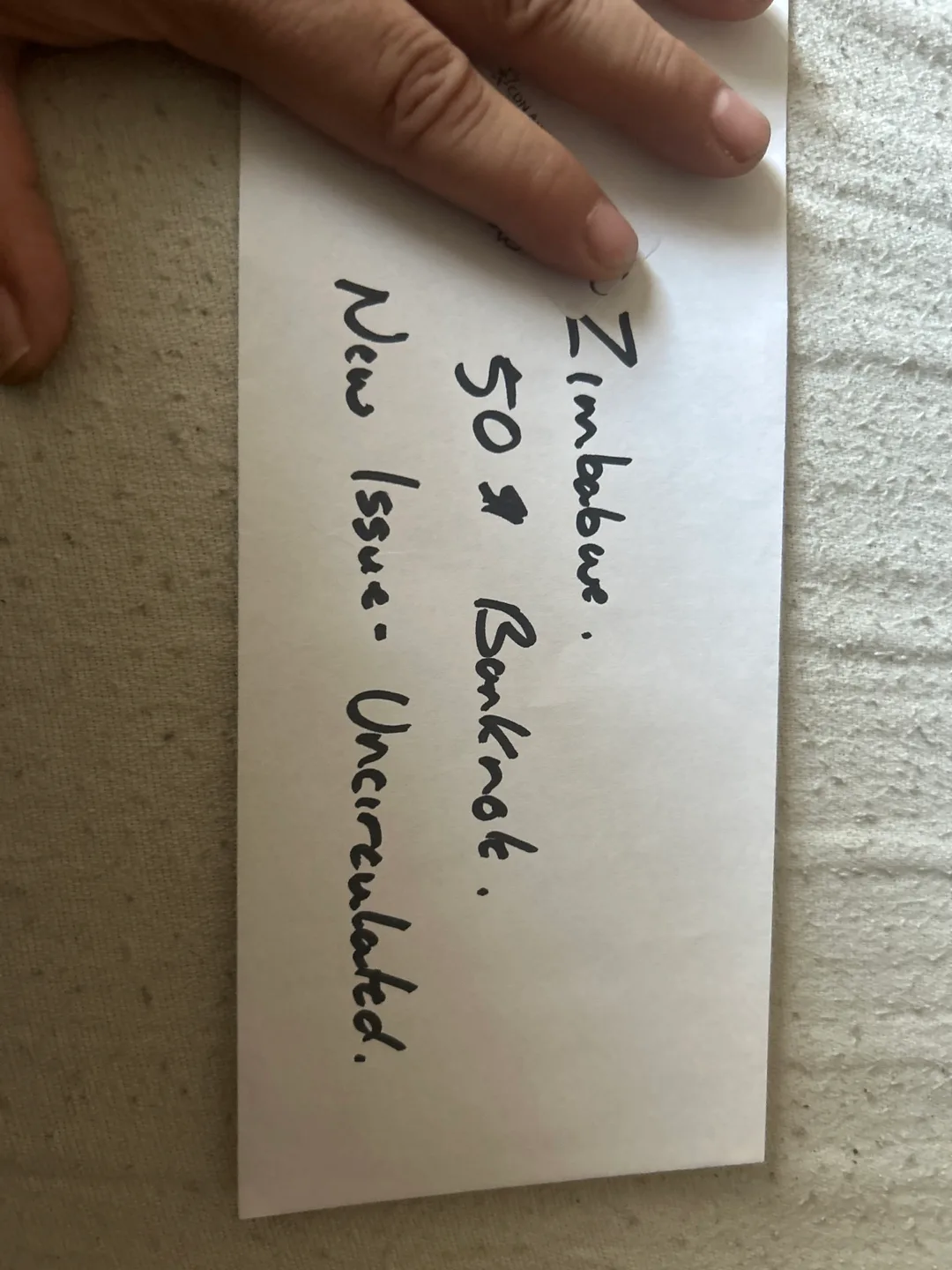 Uncirculated Zimbabwe Fifty Dollar Banknote