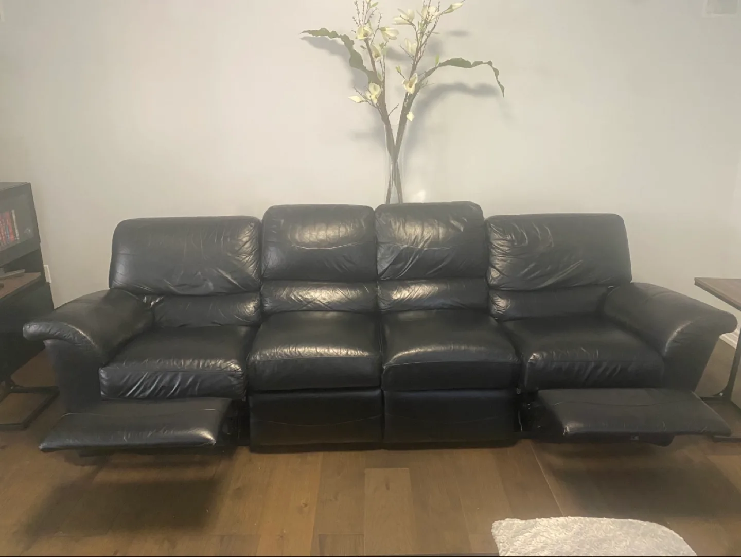 Black Leather Reclining Sofa - Lazy Boy image indicator(3)