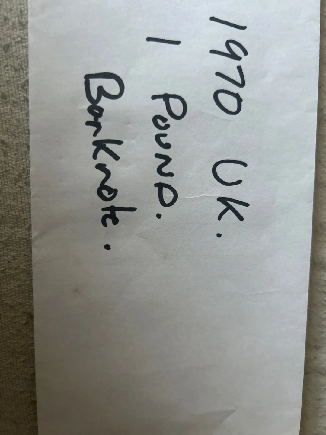 Vintage UK One Pound Banknote from 1970