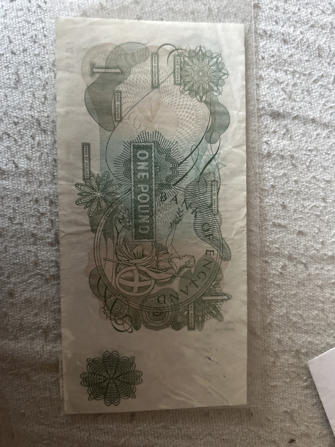 Vintage UK One Pound Banknote from 1970 - photo 2