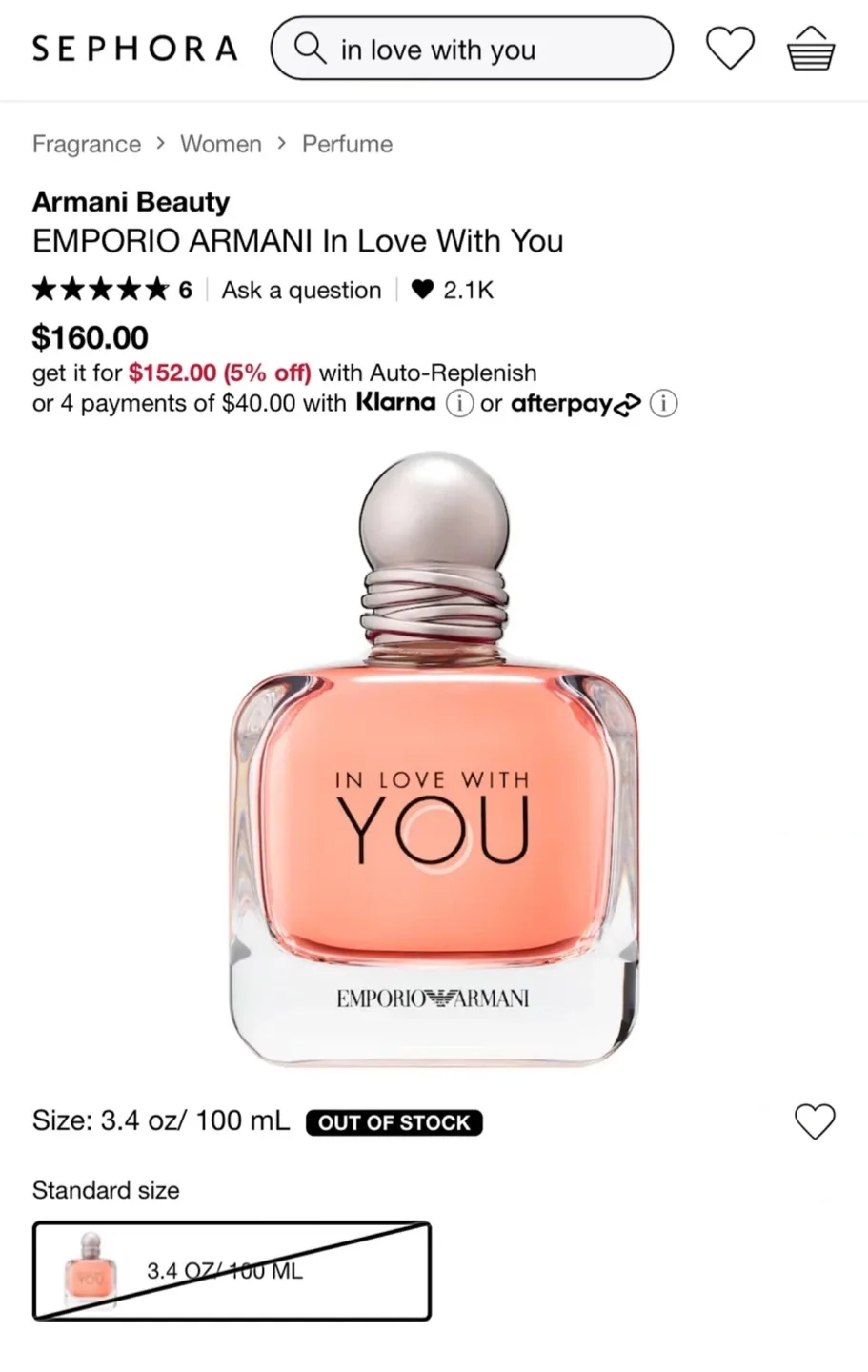 Emporio Armani In Love With You Perfume - 100ml image indicator(2)