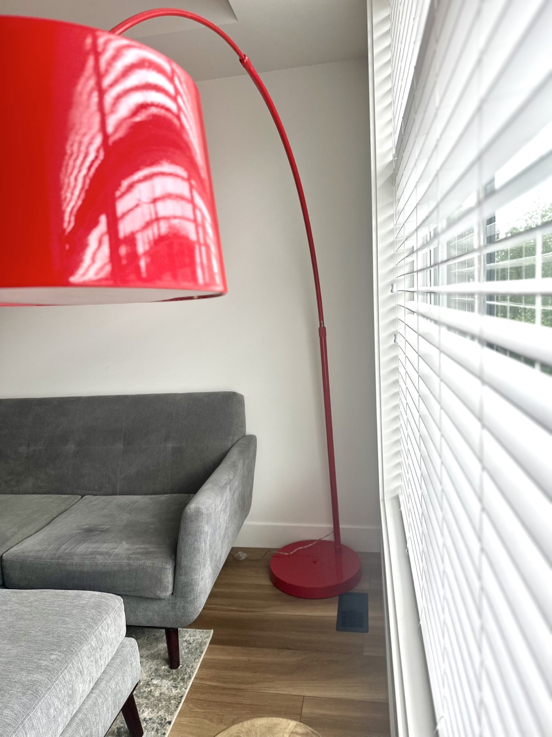 Red Arc Floor Lamp