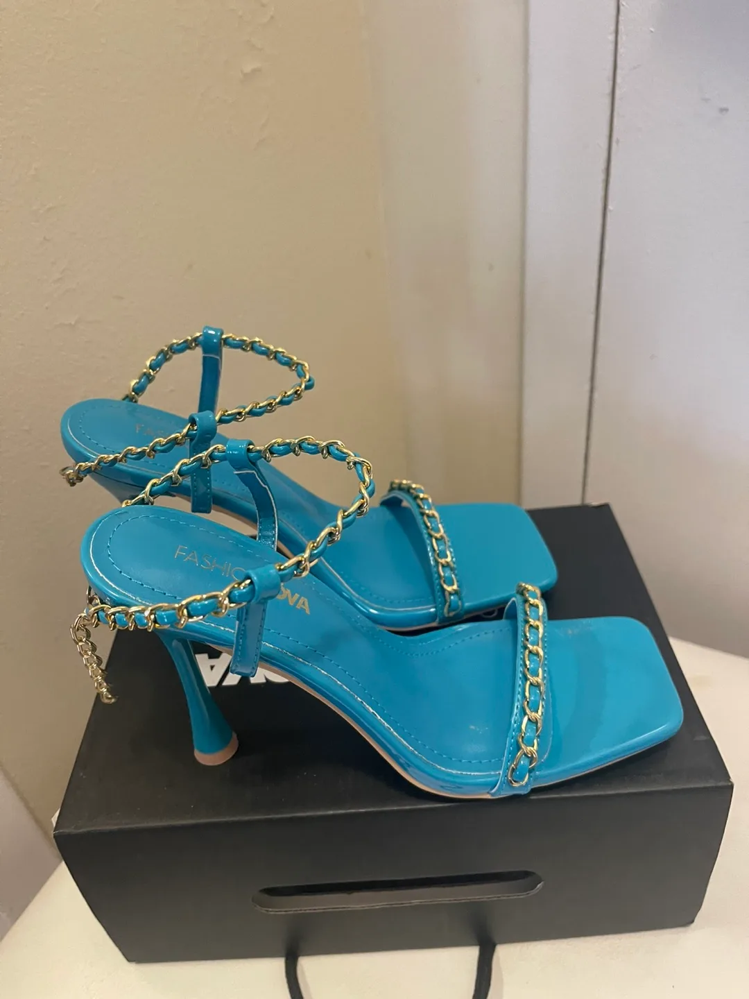 Fashion Nova MABLE3 Heels - Teal thumbnail