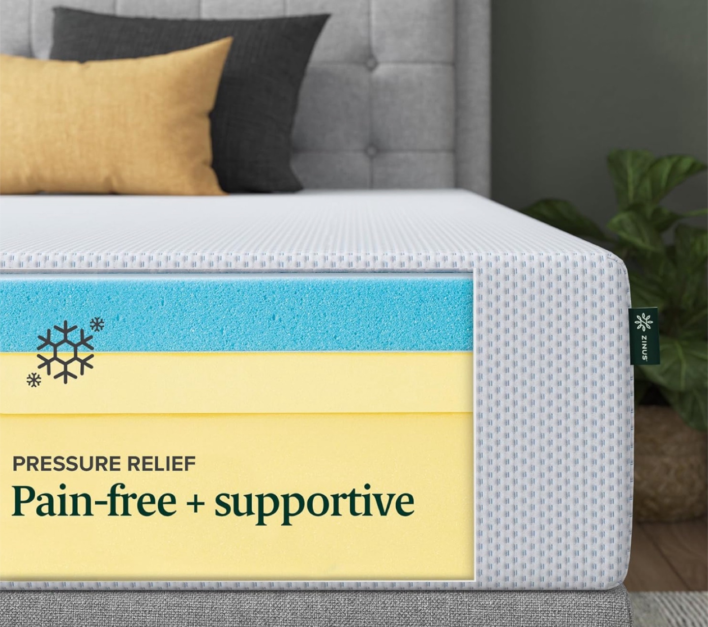 New Zinus 12-inch Green tea Cooling Gel Foam Mattress.