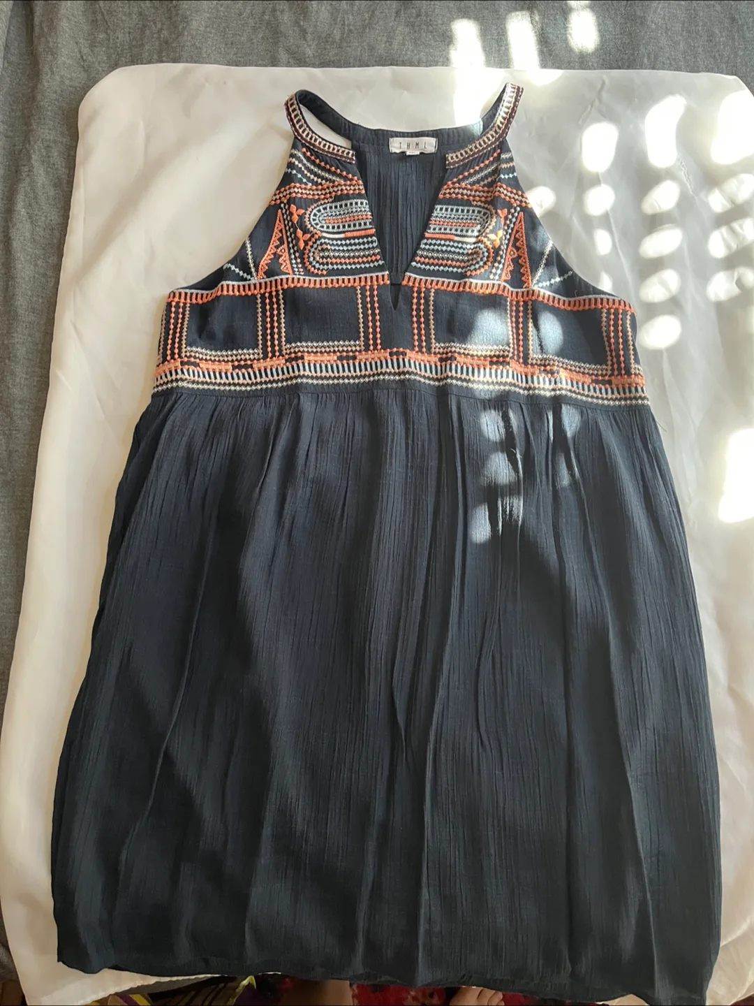 THML Embroidered Halter summer Dress thumbnail