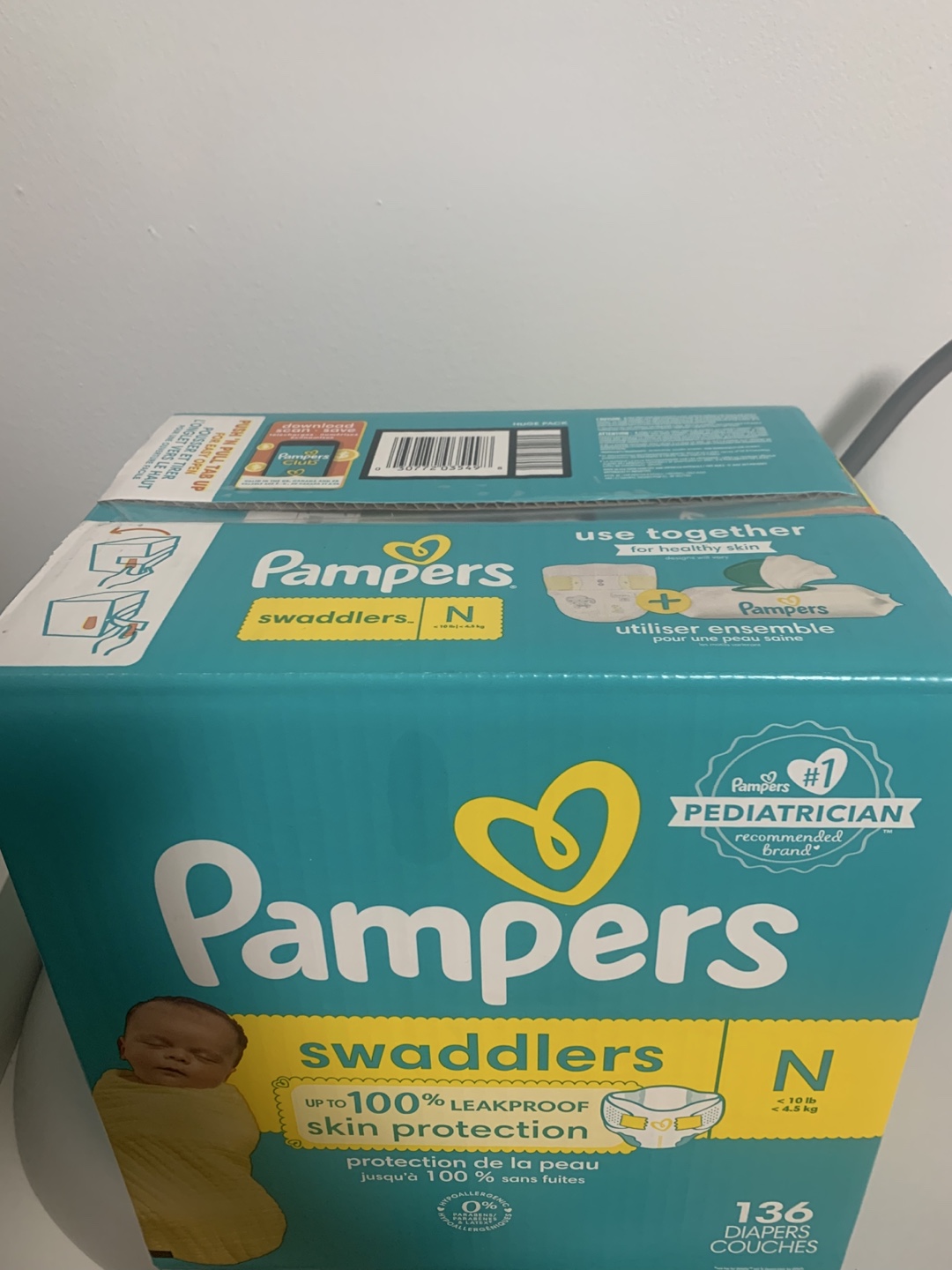 Pampers Swaddlers Size N Diapers - 136 Count