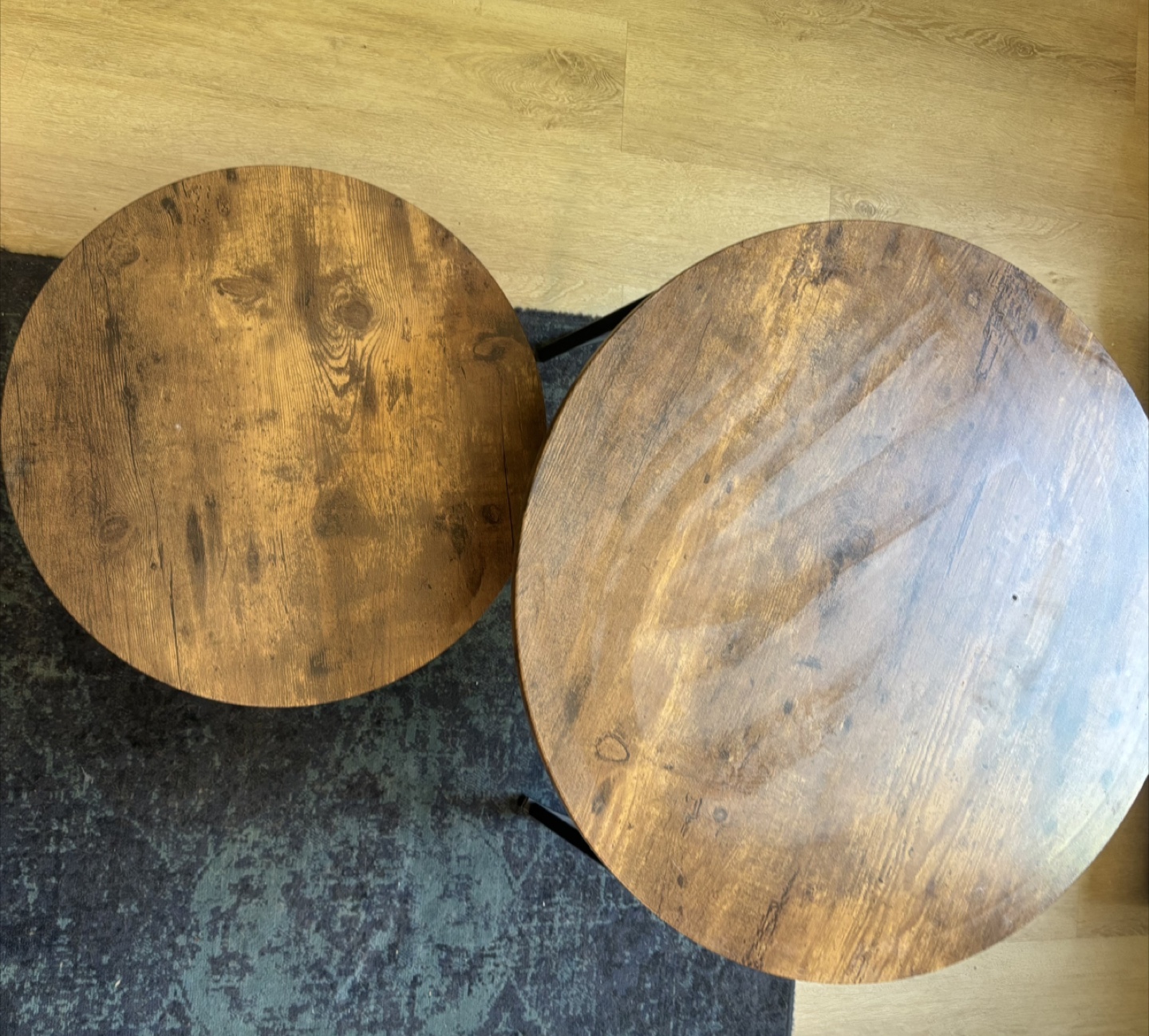 Nest of Two Round Coffee Tables - Industrial Style - photo 3
