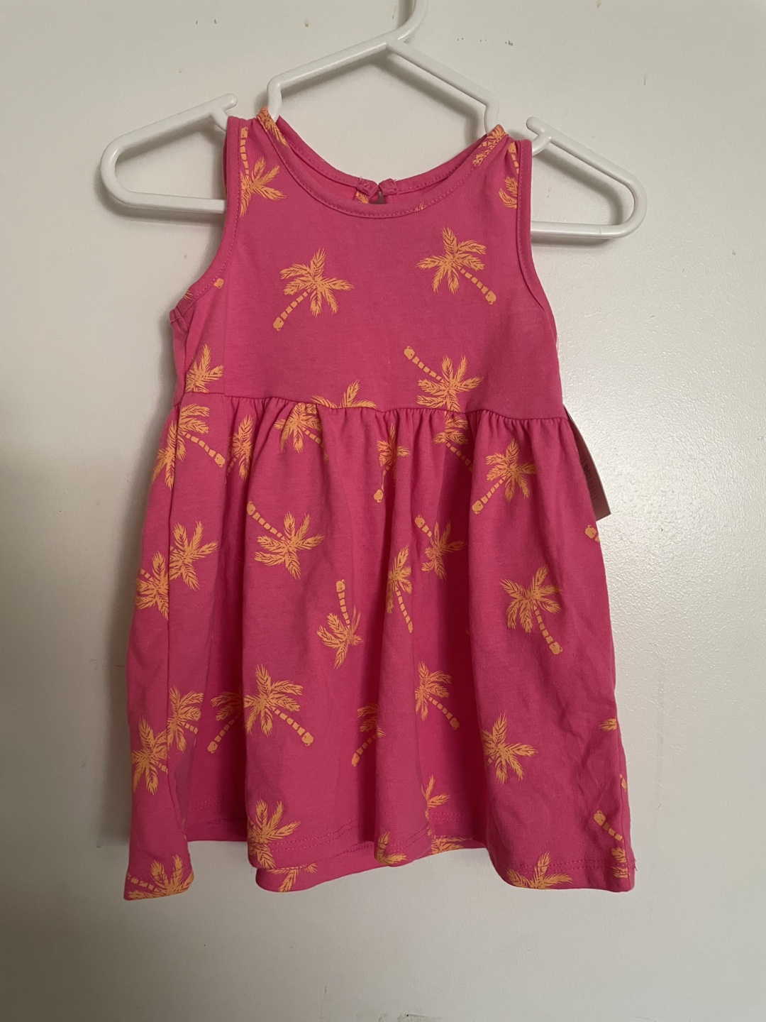 Girl's Pink Palm Tree Sundress - Size 12M - 18M - photo 2