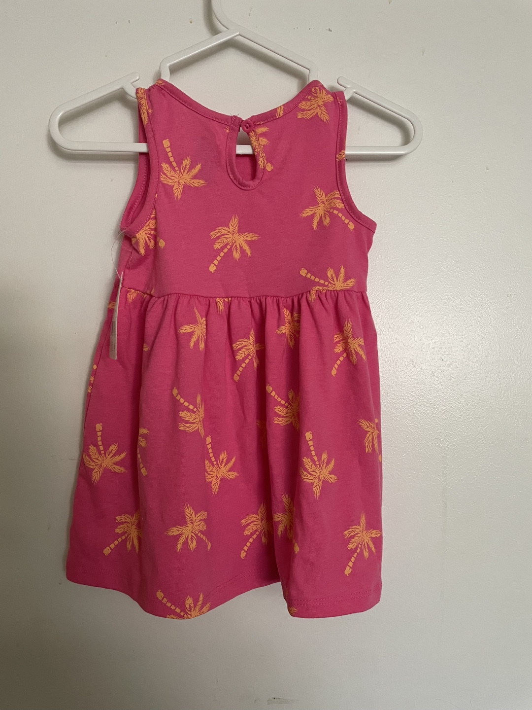 Girl's Pink Palm Tree Sundress - Size 12M - 18M