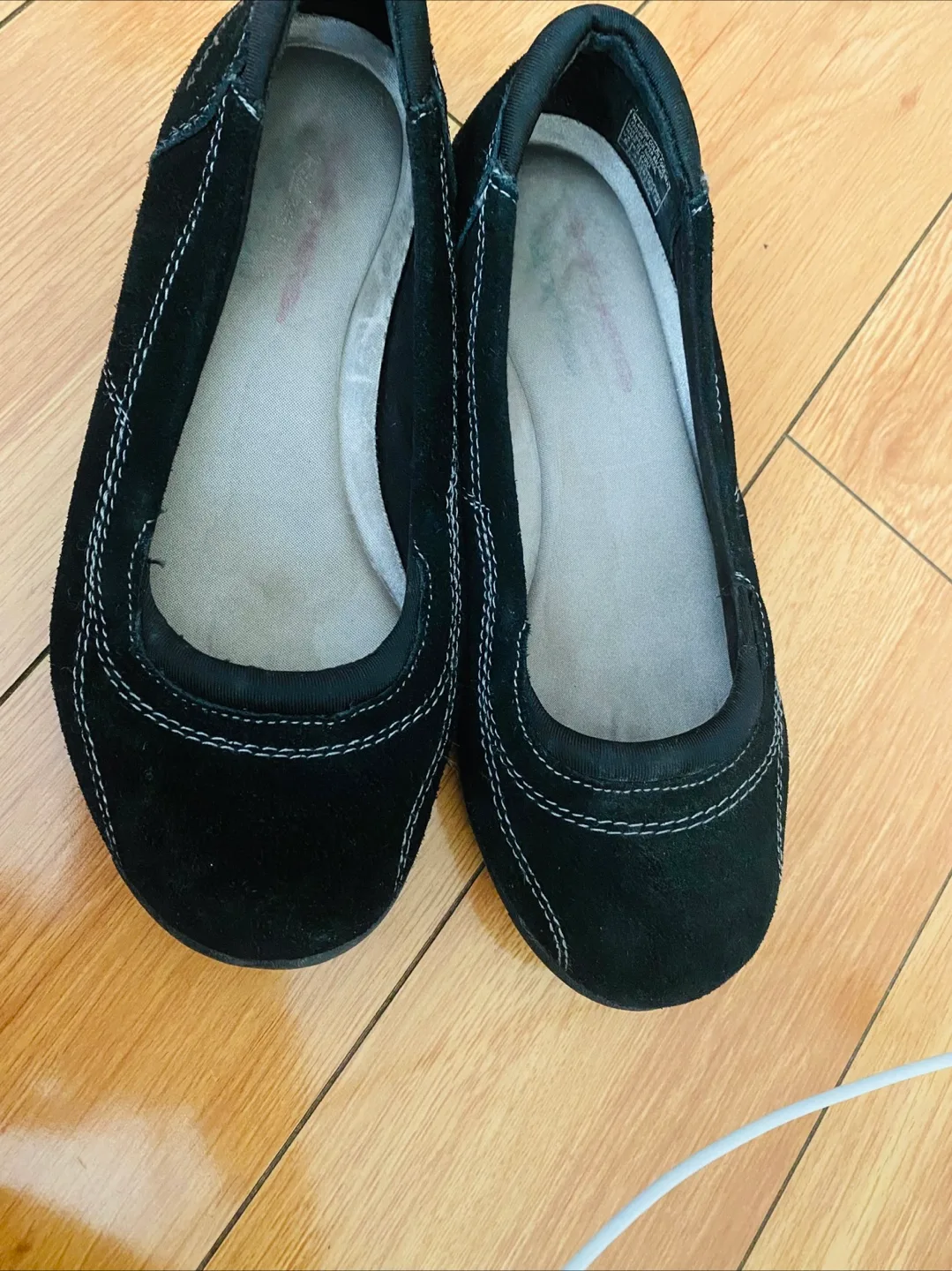 Skechers Women's Black Suede Slip-on Shoes thumbnail