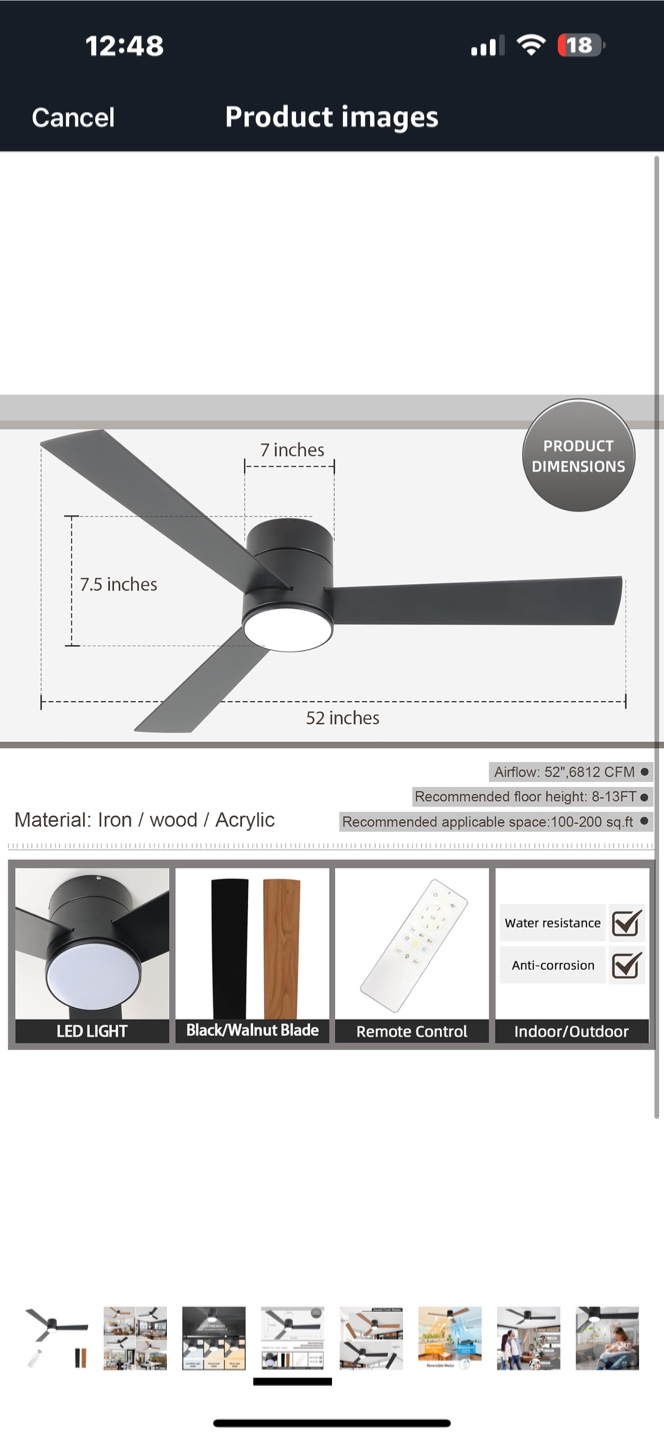 52-inch Modern Ceiling Fan with LED Light and Remote