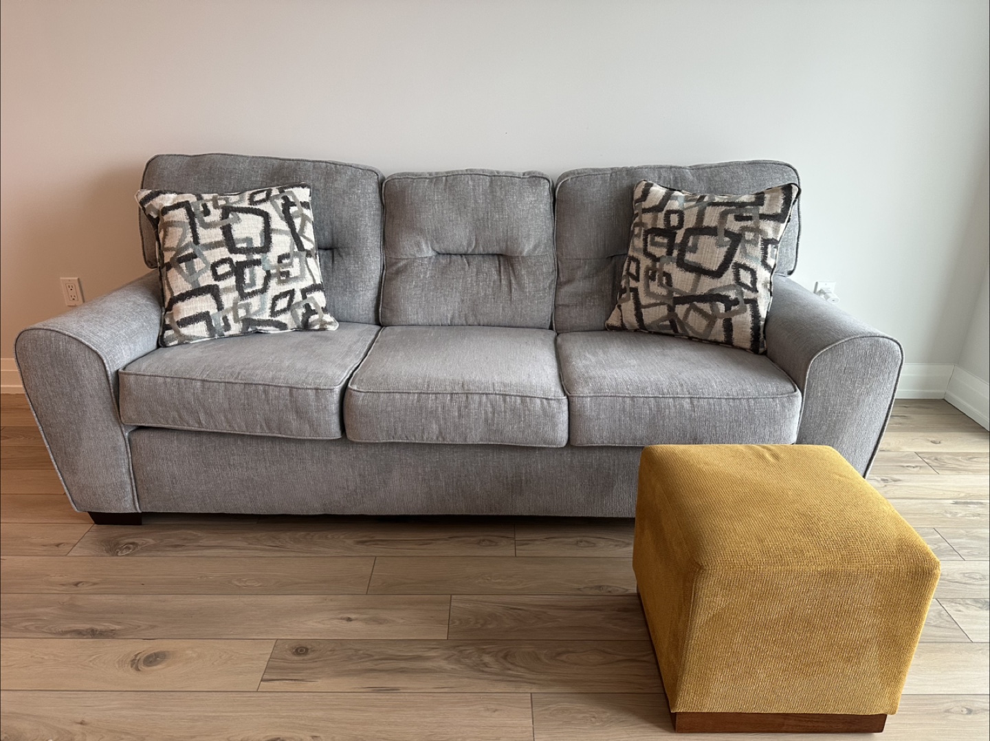 Leon’s Grey Sofa and Ottoman/ Offer Accepted