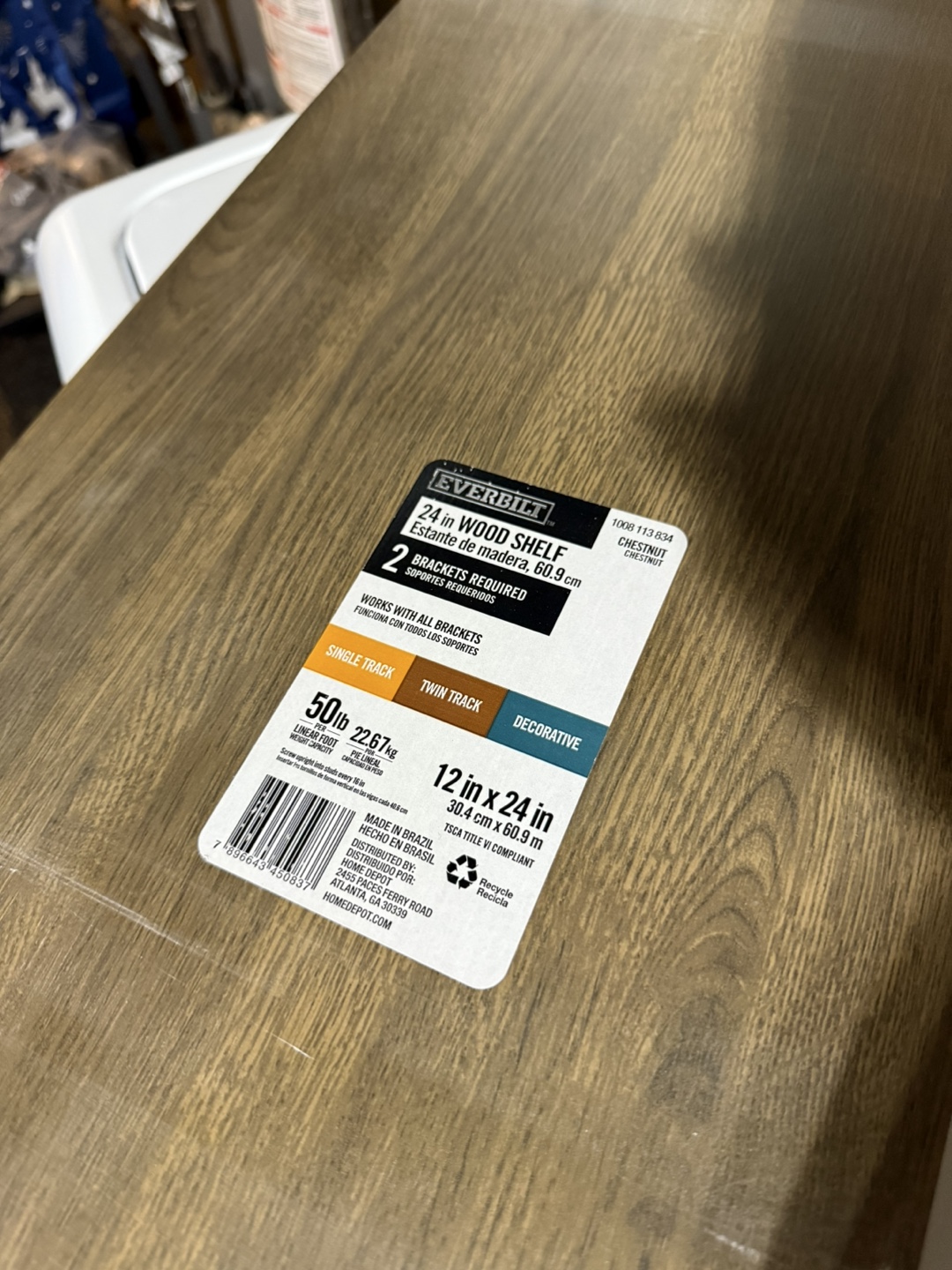 Four 12” x 24” chestnut walnut wood shelf boards - photo 2