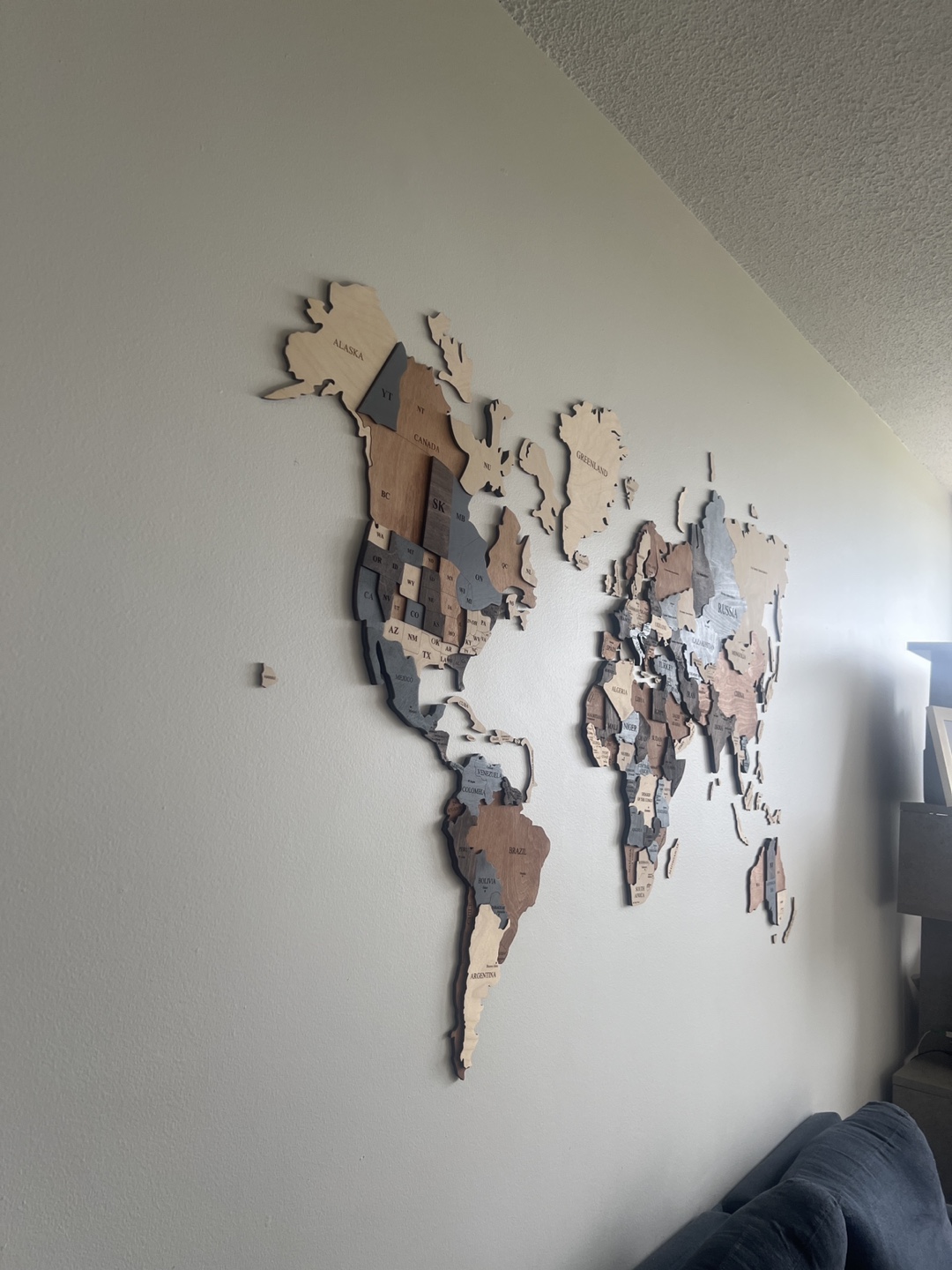 Large Wooden World Map - photo 4