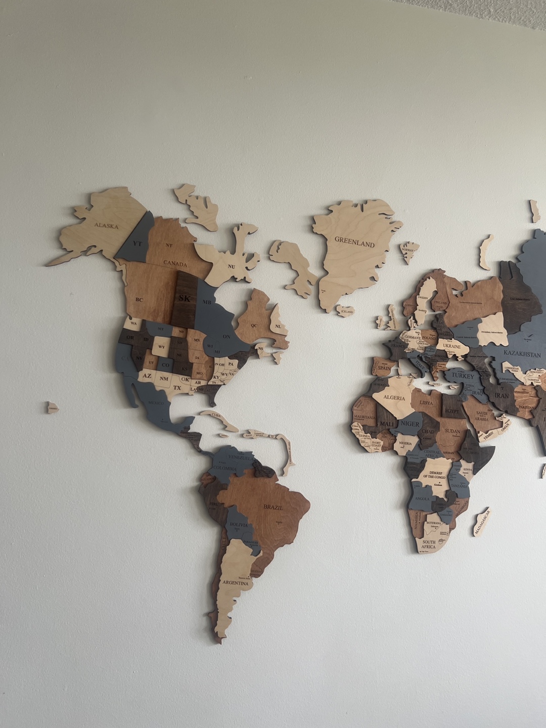 Large Wooden World Map - photo 2