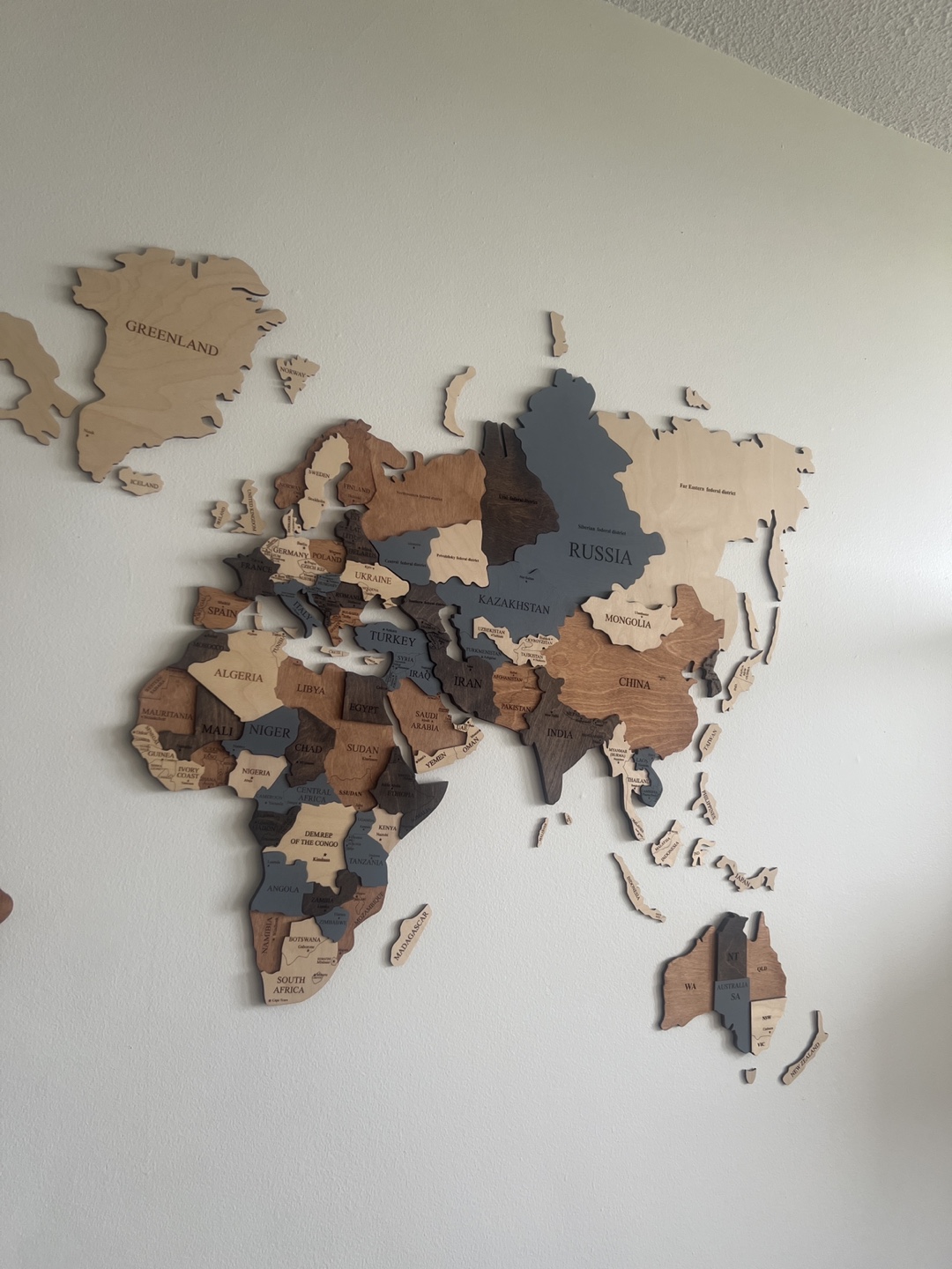 Large Wooden World Map - photo 3