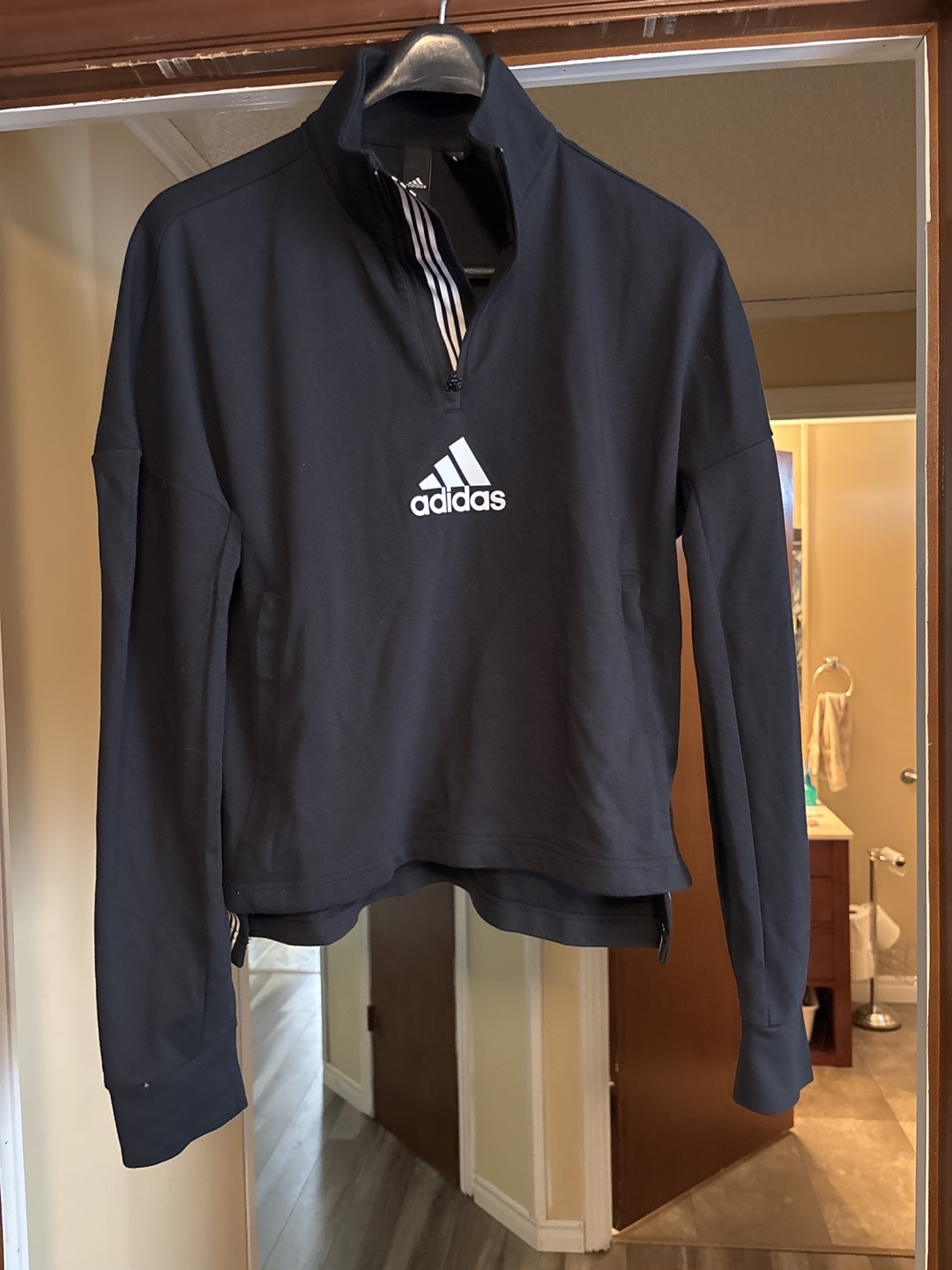 Adidas Women's Black 1/4 Zip Training Top - Size M