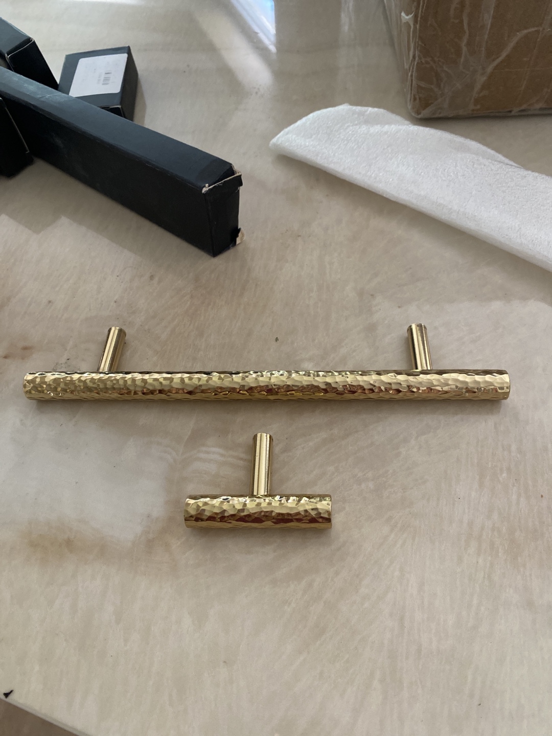 Gold Hammered Cabinet Hardware Set