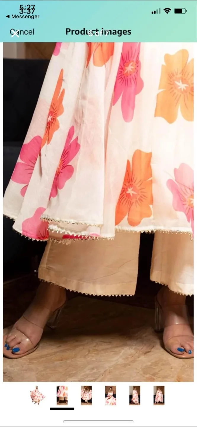 Floral Printed Anarkali Suit with Dupatta image indicator(4)