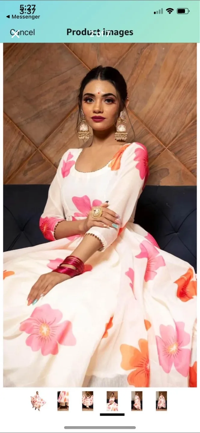 Floral Printed Anarkali Suit with Dupatta image indicator(2)