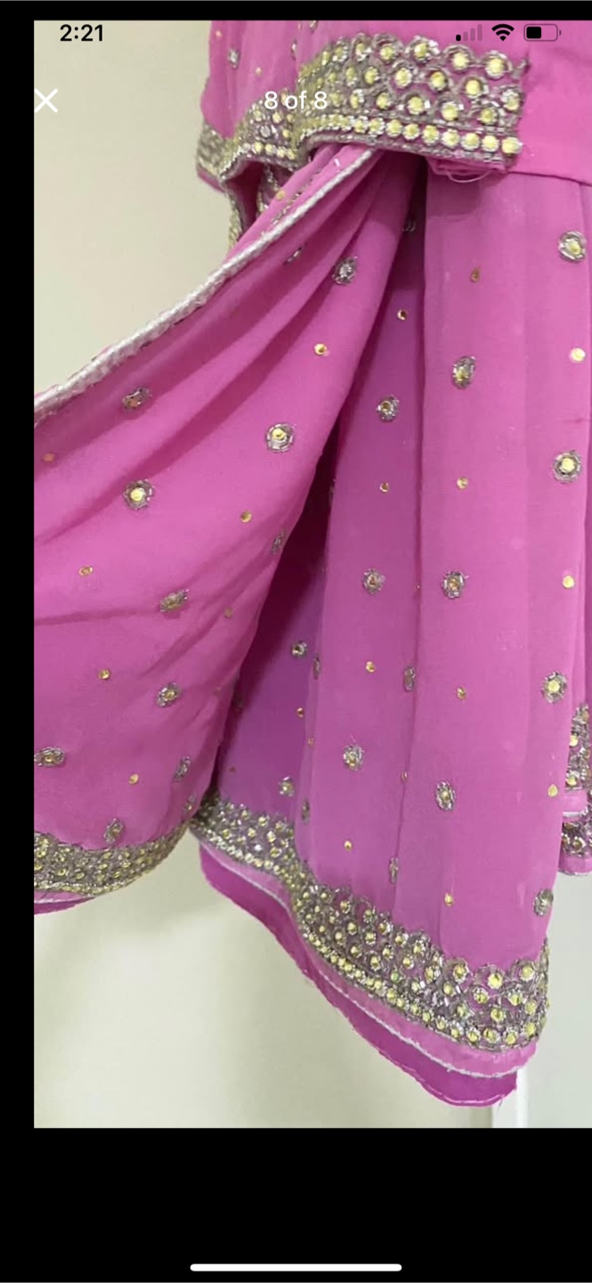 Pink heavily embellished brand new saree with stitched blouse - photo 5