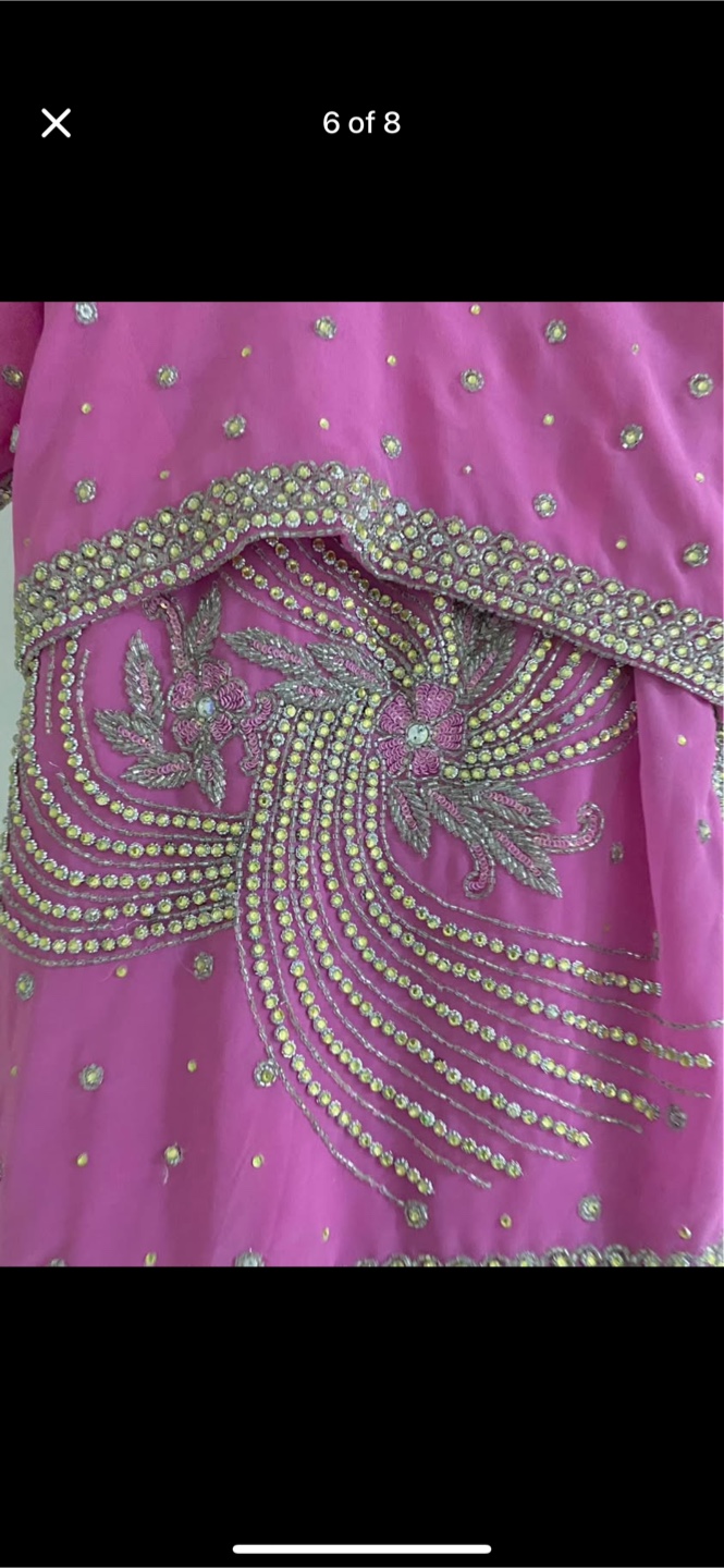 Pink heavily embellished brand new saree with stitched blouse - photo 4