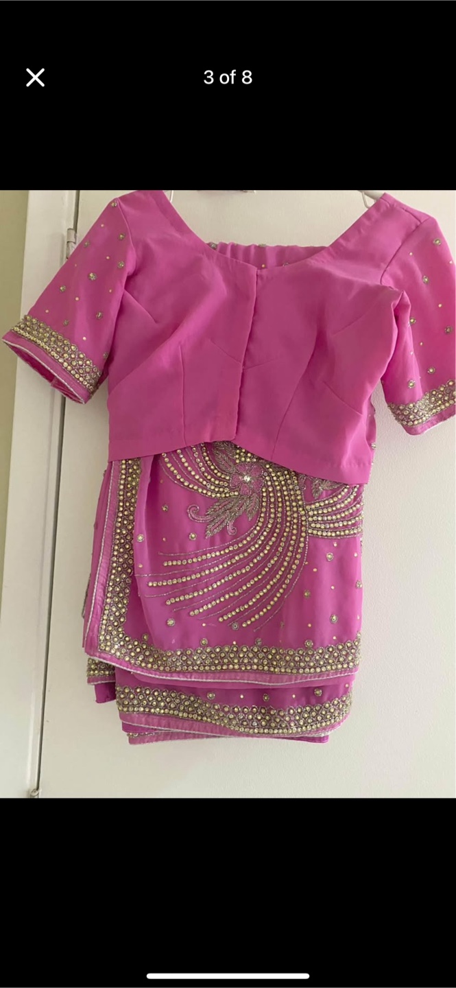 Pink heavily embellished brand new saree with stitched blouse - photo 2