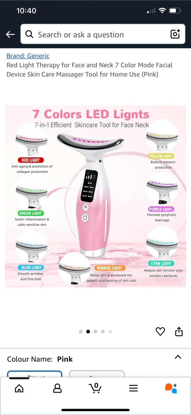 7 Colour Mode Facial Red Light Therapy Device