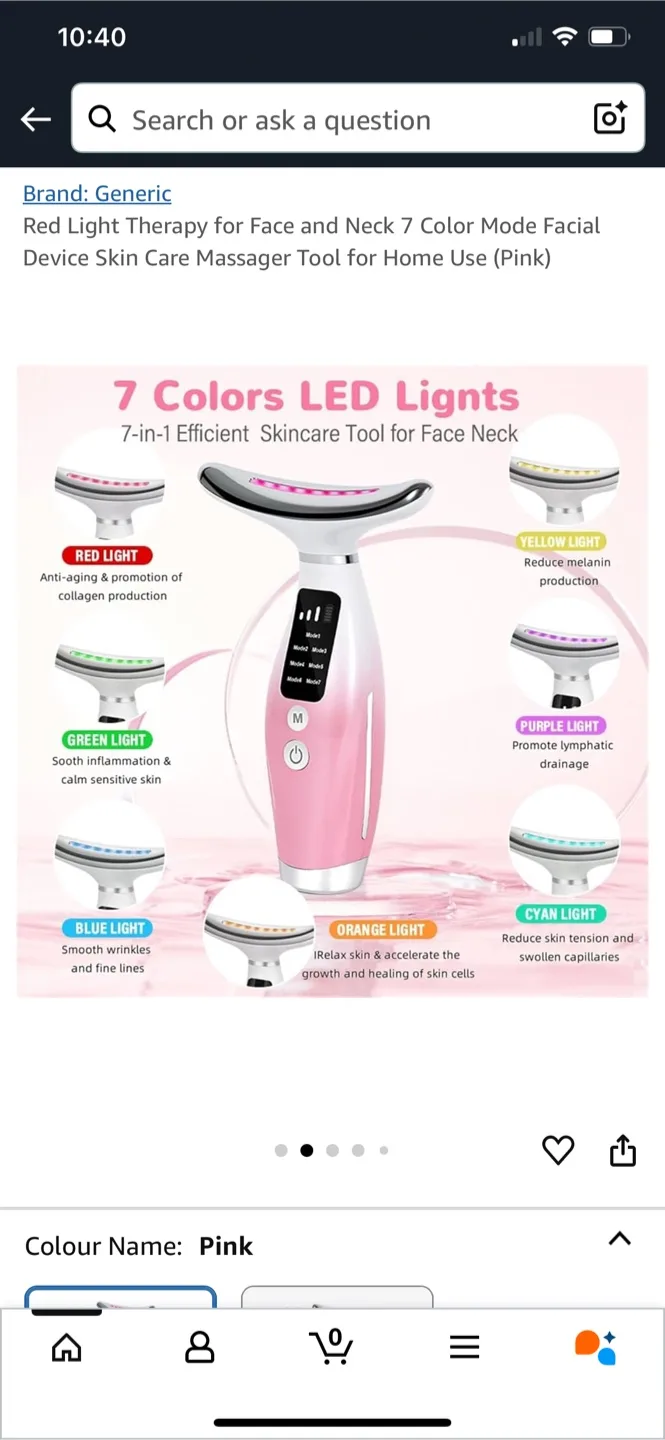 7 Colour Mode Facial Red Light Therapy Device thumbnail