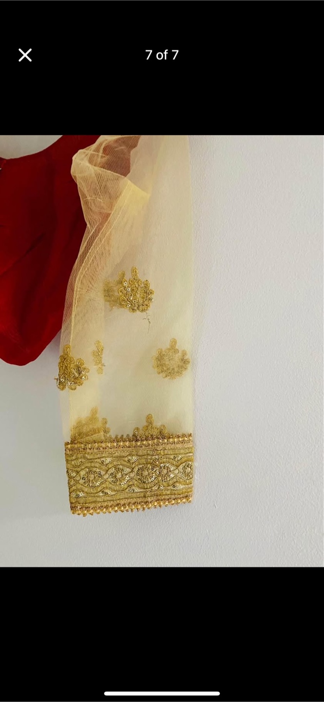 Gorgeous Red and Orange Indian Bridal Choli and Dupatta Set - photo 5