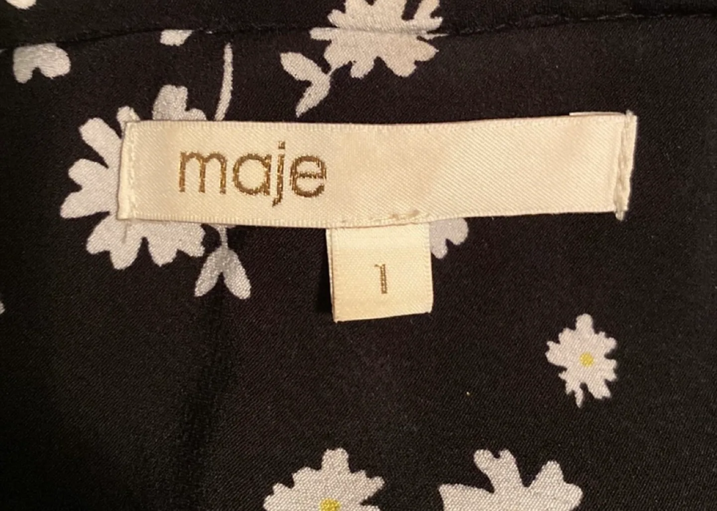 MAJE Black and White Daisy Mini Dress Size 1 image indicator(4)