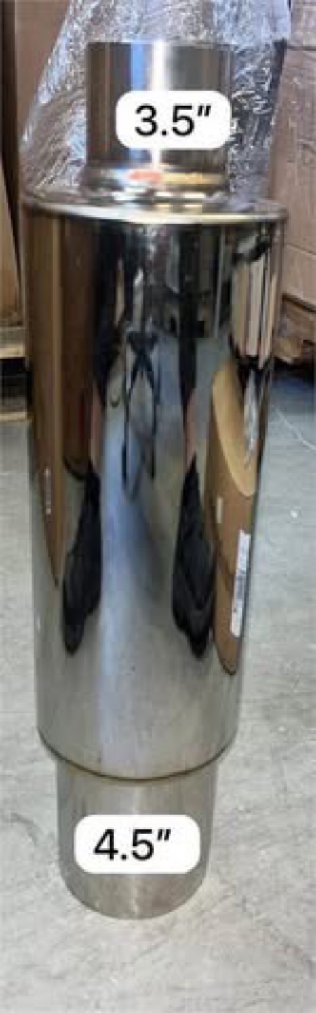 3.5" to 4.5" Stainless Steel Exhaust Muffler