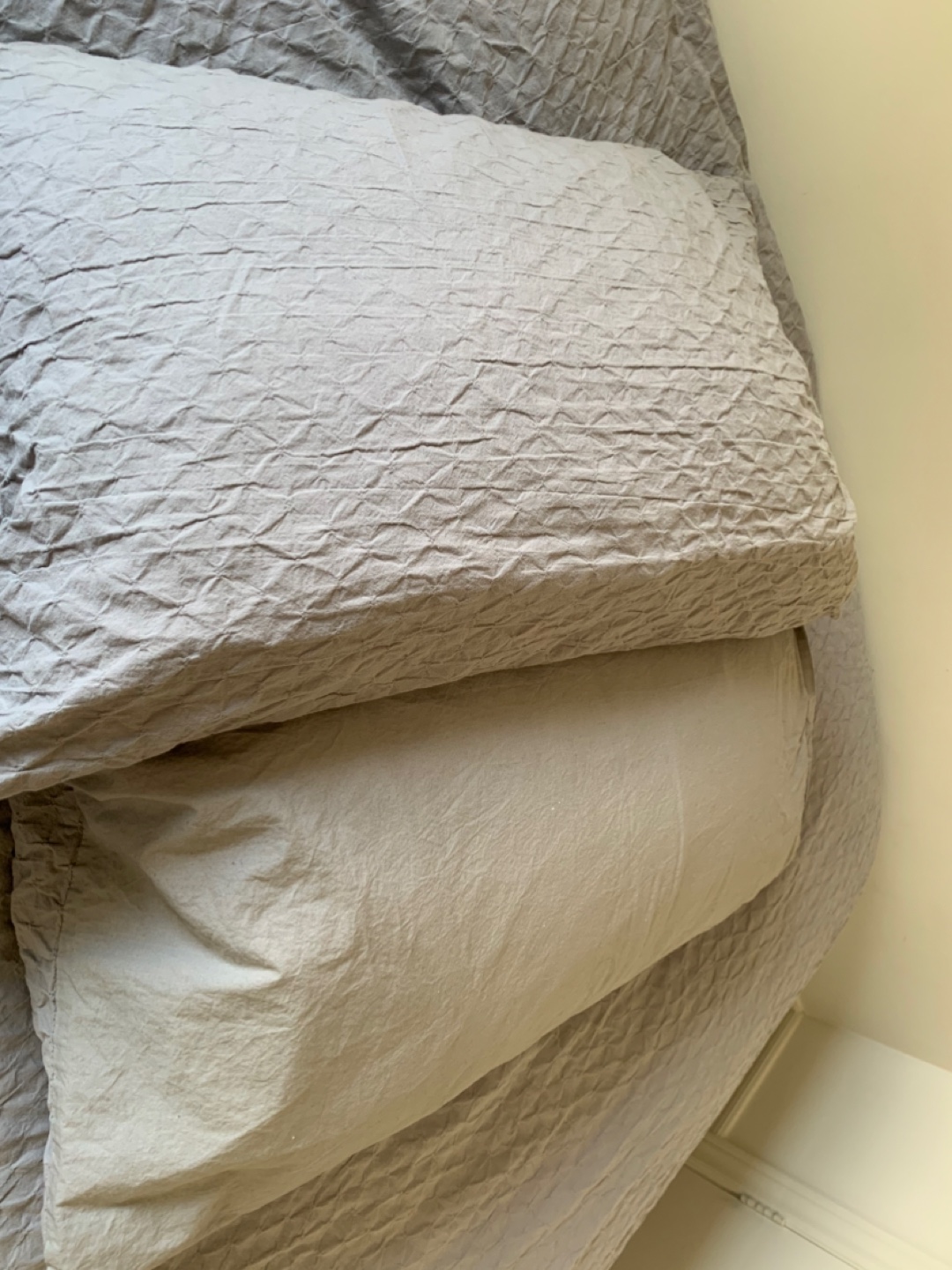 Grey textured king duvet cover and pillowcase set - photo 4