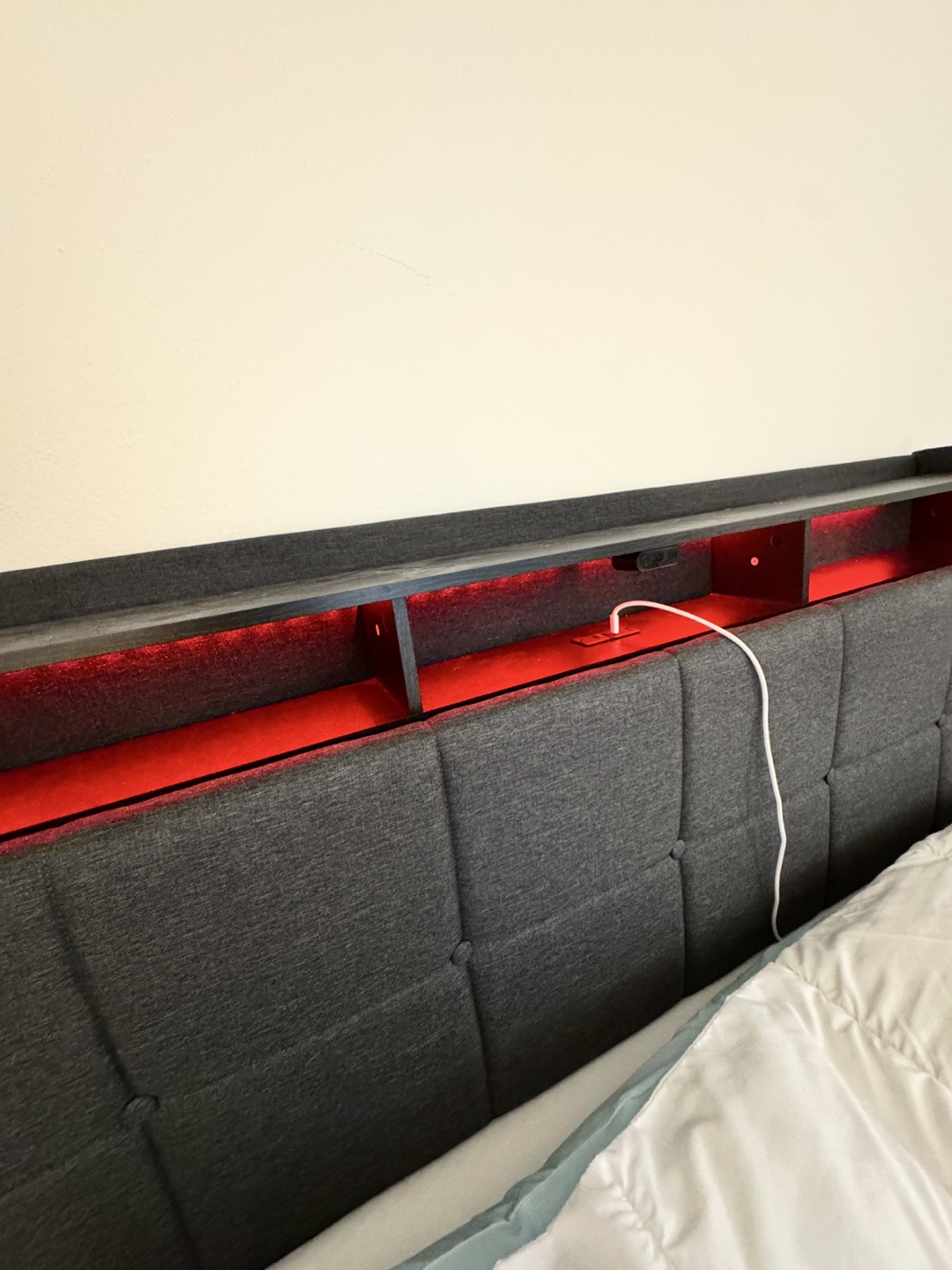 Bed Frame with Built-in LED Lighting and Outlets - photo 4