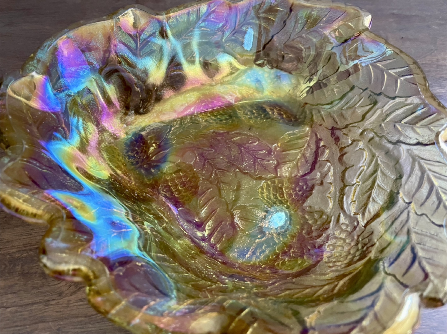 Indiana Amber Carnival Glass Candy Dish - photo 3