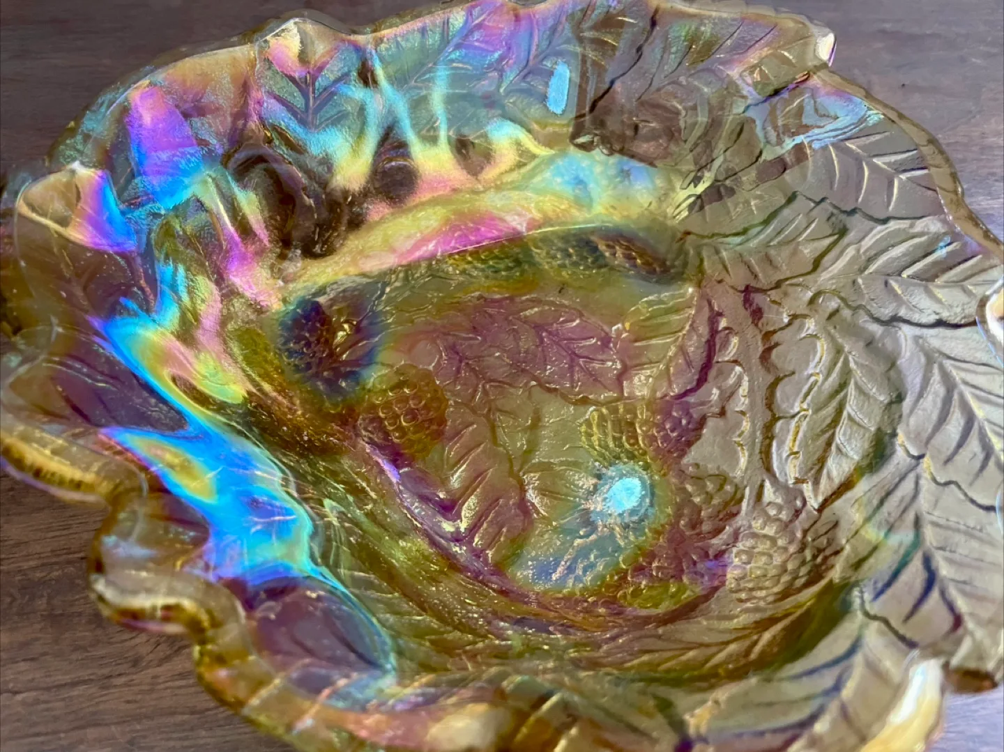 Indiana Amber Carnival Glass Candy Dish image indicator(3)