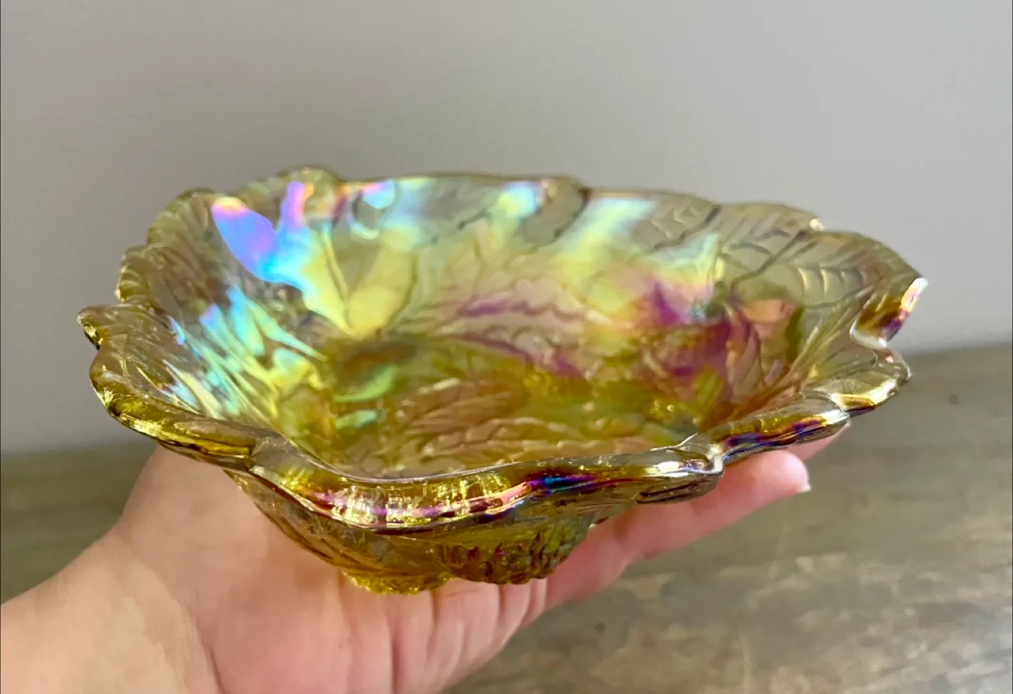 Indiana Amber Carnival Glass Candy Dish image indicator(2)