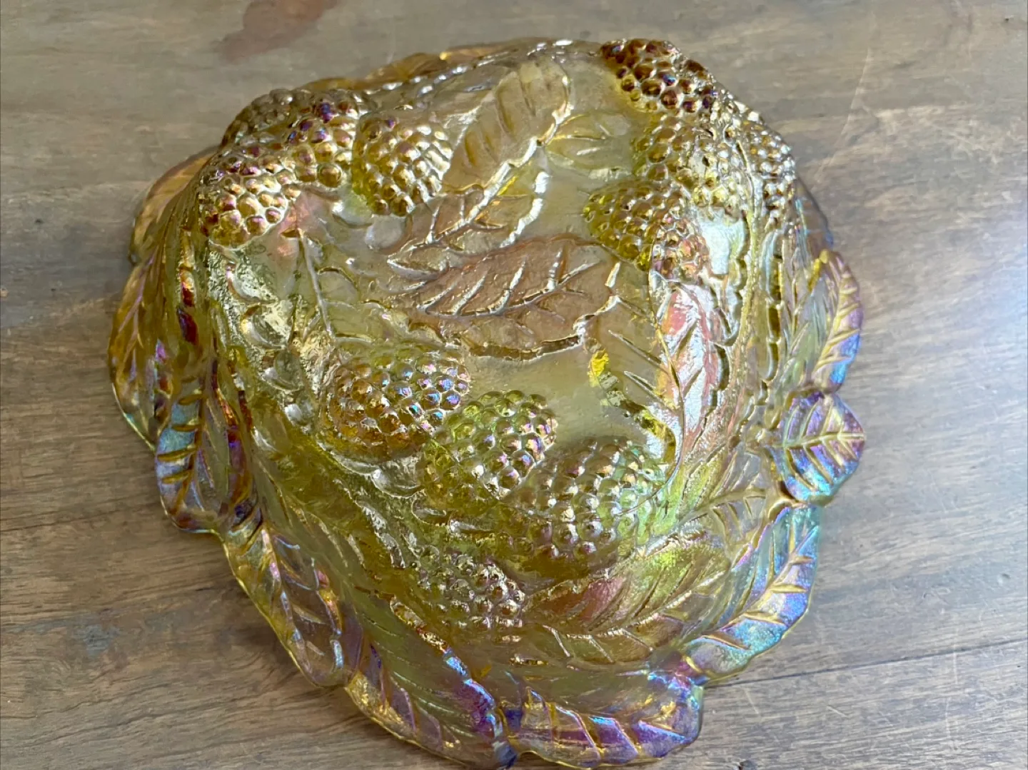 Indiana Amber Carnival Glass Candy Dish image indicator(5)