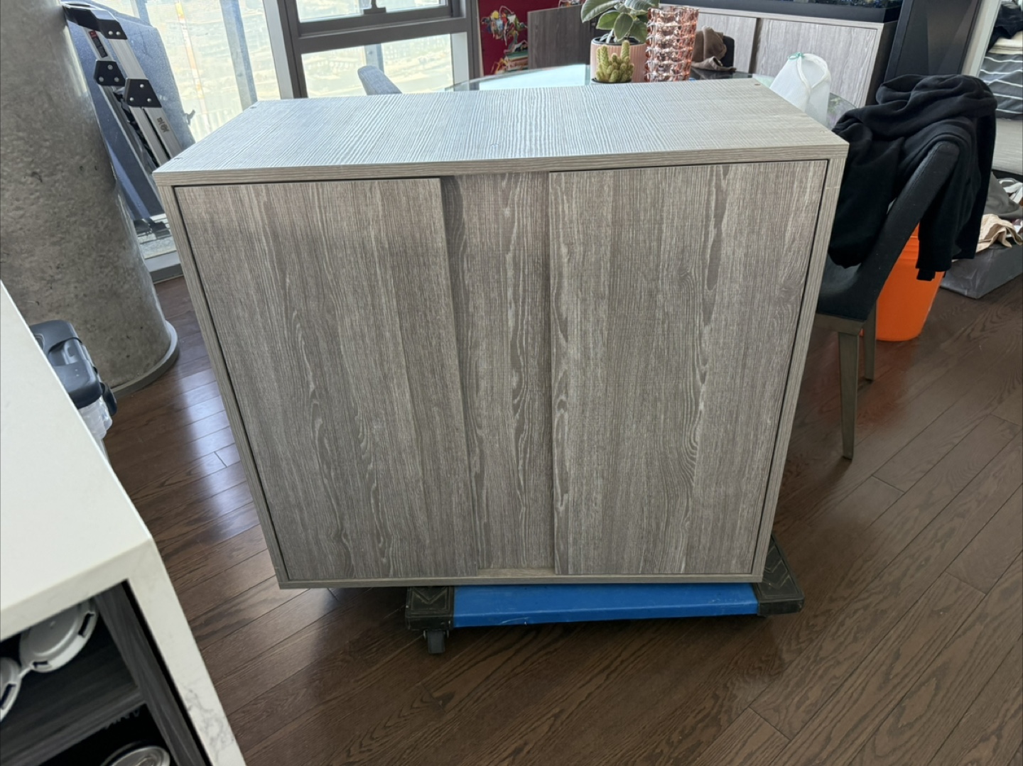 Grey Wood-Look Storage Cabinet