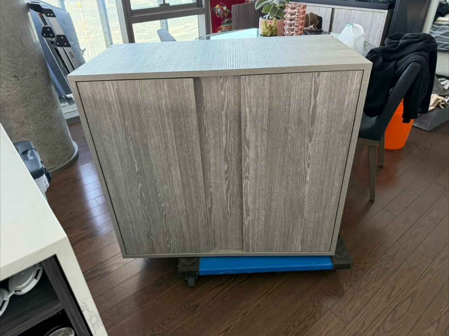 Grey Wood-Look Storage Cabinet thumbnail
