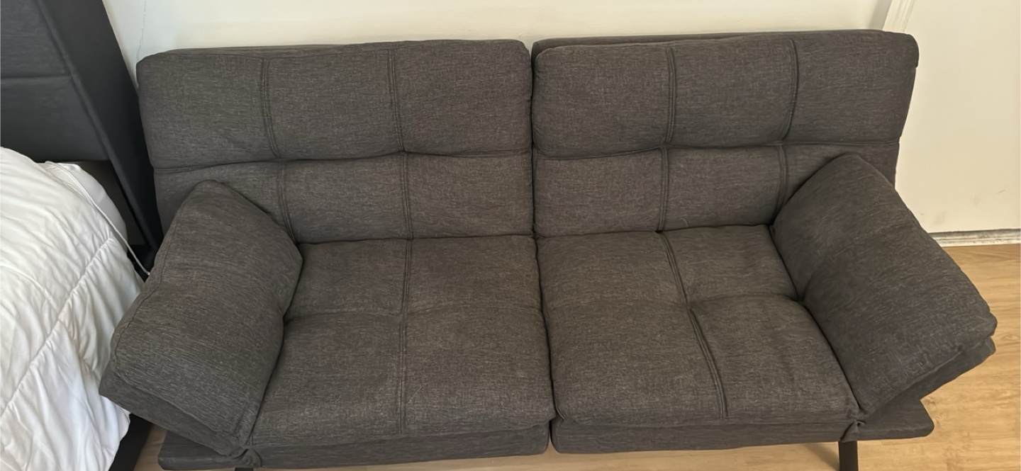 Dark Gray Futon Couch Convertible - photo 2
