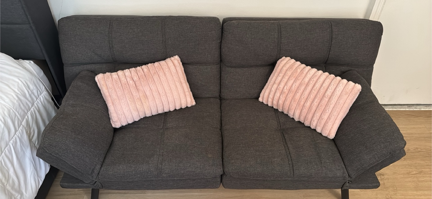 Dark Gray Futon Couch Convertible