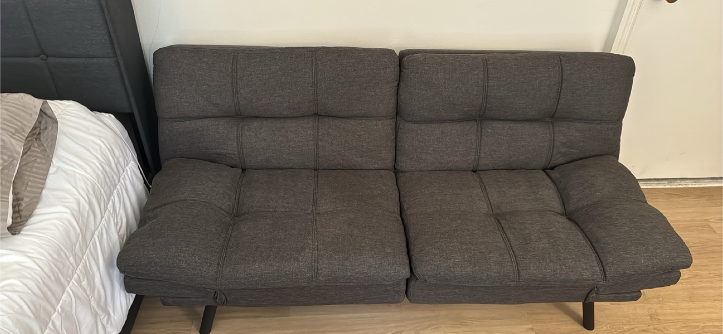 Dark Gray Futon Couch Convertible - photo 3