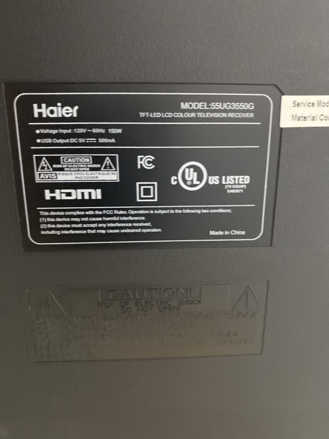 Haier 55-inch TV - 55UG3550G - photo 3