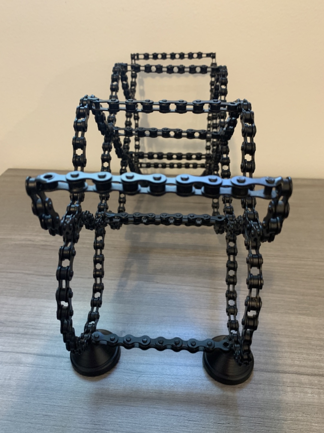 Black Metal Chain Wine Rack - photo 2