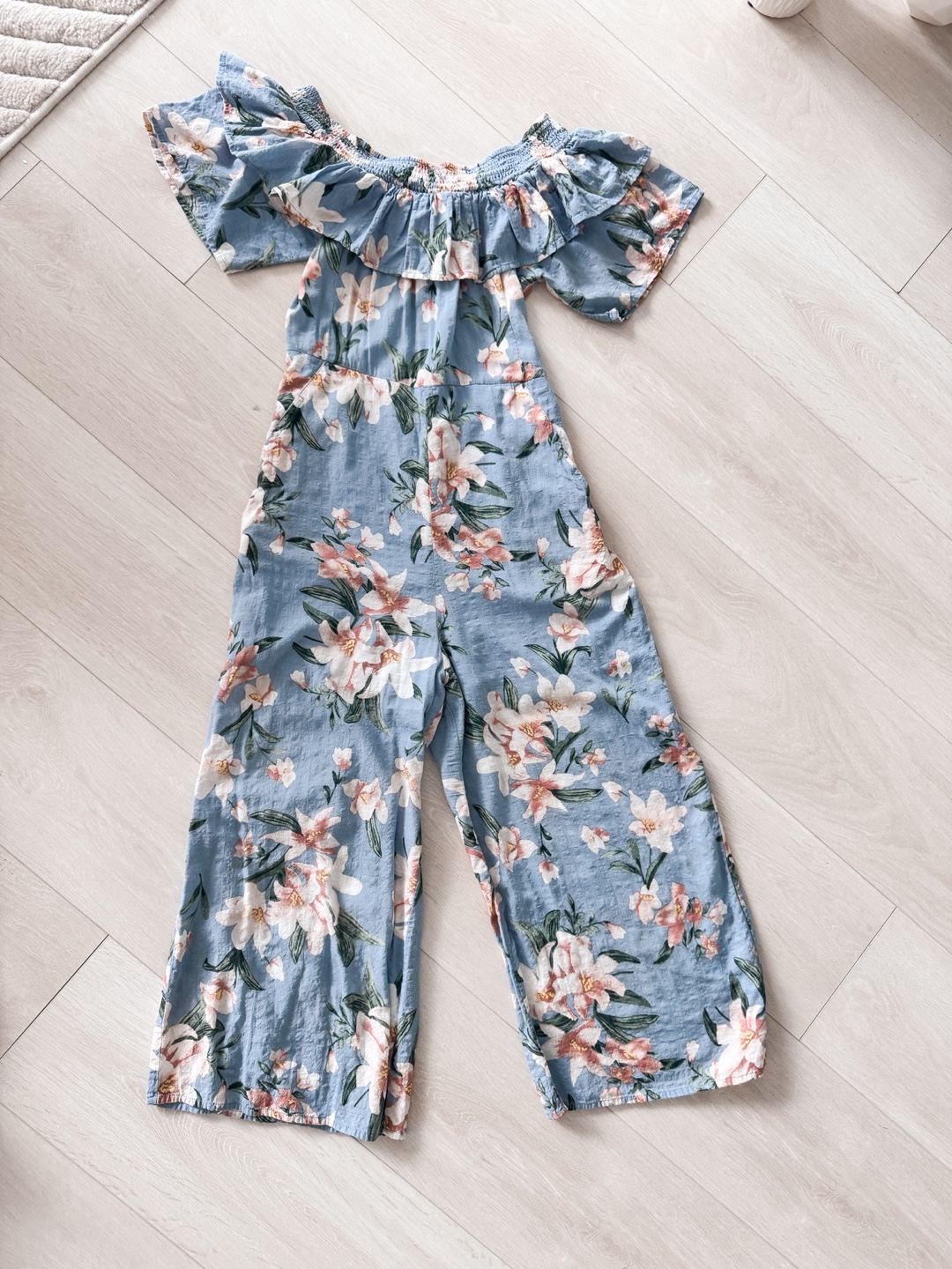 Floral Print Wide Leg Jumpsuit