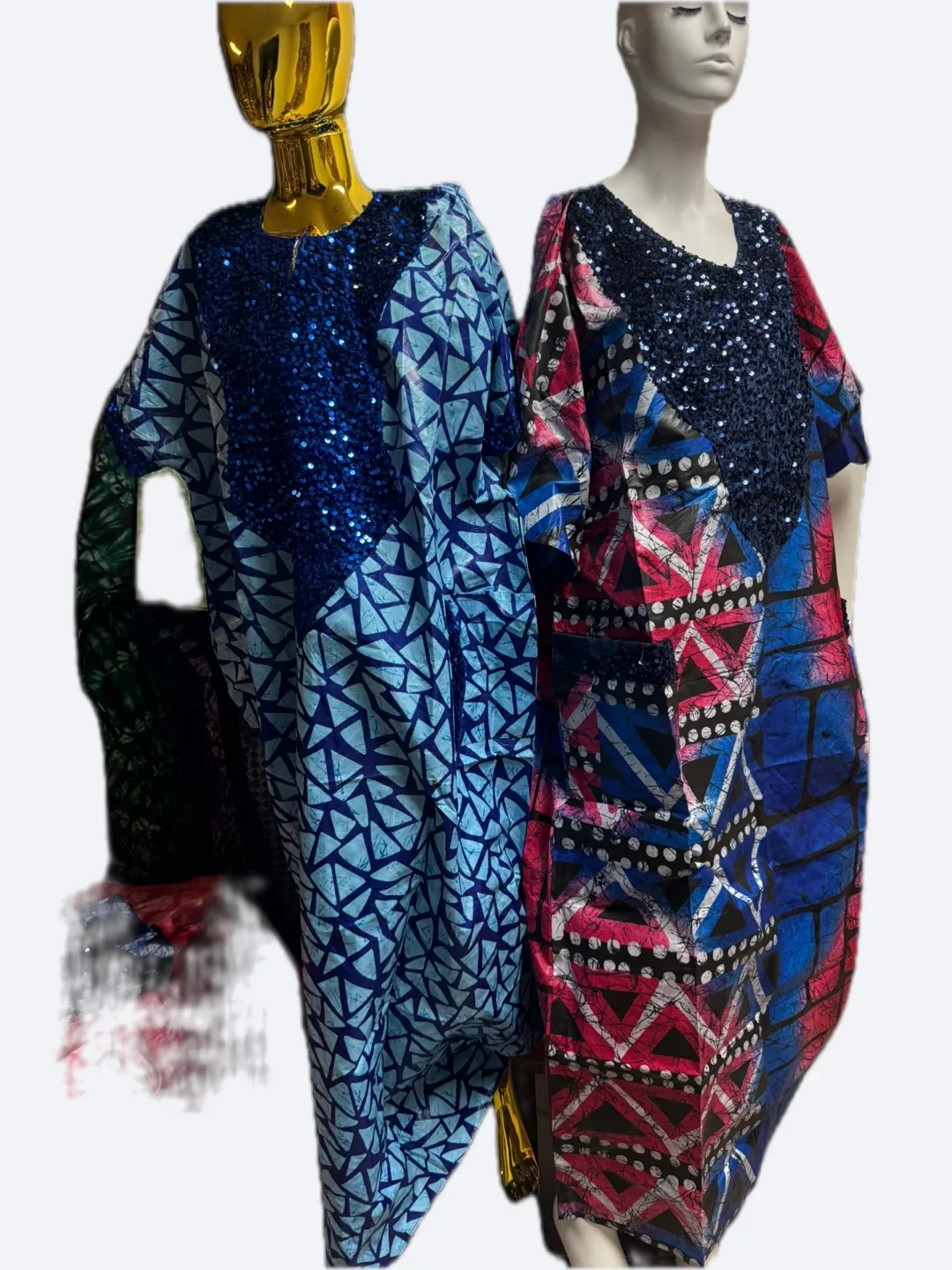 African Print Maxi Dresses with Sequins thumbnail